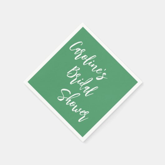 Modern Script Vrijgezellenfeest Custom Kelly Green Servet (Hoek)