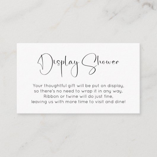 Modern Script Vrijgezellenfeest Display Shower Informatiekaartje (Voorkant)