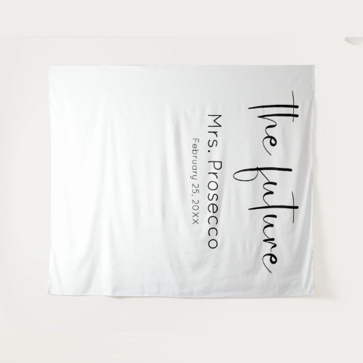 Modern Script Vrijgezellenfeest Future Mrs. Backdr Wandkleed (Voorkant (horizontaal))