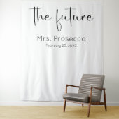 Modern Script Vrijgezellenfeest Future Mrs. Backdr Wandkleed (In situ)