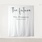 Modern Script Vrijgezellenfeest Future Mrs. Backdr Wandkleed (Voorkant)