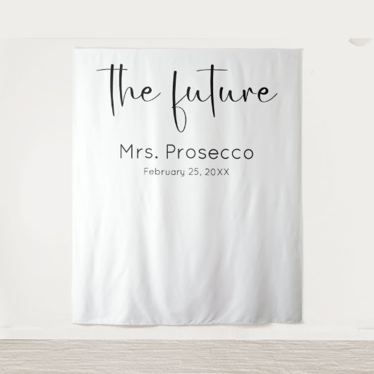 Modern Script Vrijgezellenfeest Future Mrs. Backdr Wandkleed (Voorkant)