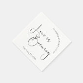 Modern Script Vrijgezellenfeest Love is Brewing Servet (Hoek)