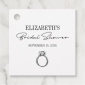 Modern script Vrijgezellenfeest met ring Bedankjes Labels (Voorkant)