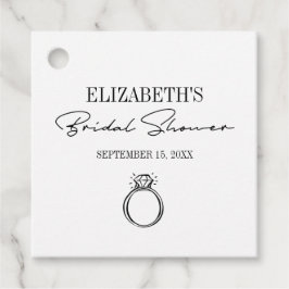 Modern script Vrijgezellenfeest met ring Bedankjes Labels