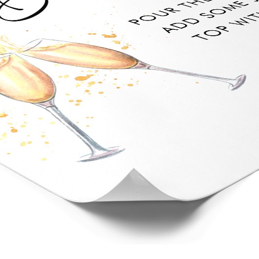 Modern Script Vrijgezellenfeest Mimosa Bar Sign Poster (Hoek)