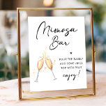 Modern Script Vrijgezellenfeest Mimosa Bar Sign Poster<br><div class="desc">Verhoog je bruidsbrunch met het Modern Script Vrijgezellenfeest Mimosa Bar Sign. Dit minimalistische bord, met een zwart script, voegt een elegante touch toe aan uw bruids brunch decor. Of u nu een vrijgezellenfeest of een bruidsbrunch host, dit bord is de perfecte aanvulling op uw mimosa bar, het is de toon...</div>