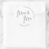 Modern Script Vrijgezellenfeest Miss to Mrs. Ronde Sticker (Tas)