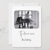 Modern Script Vrijgezellenfeest Petals en Prosecco Kaart (Achterkant)