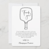 Modern Script Vrijgezellenfeest Pickleball & Prose Kaart (Voorkant)