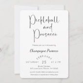 Modern Script Vrijgezellenfeest Pickleball & Prose Kaart (Voorkant)