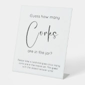 Modern Script Vrijgezellenfeest Raad eens hoeveel Reclamebord Met Voetstuk (Voorkant)