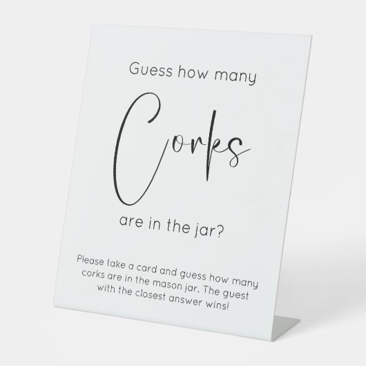 Modern Script Vrijgezellenfeest Raad eens hoeveel  Reclamebord Met Voetstuk (Voorkant)