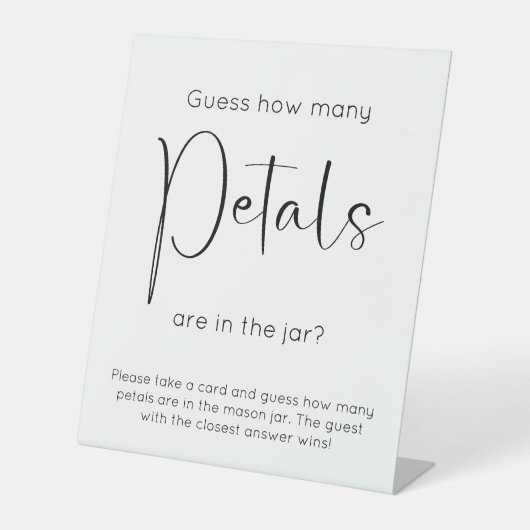 Modern Script Vrijgezellenfeest Raad eens hoeveel  Reclamebord Met Voetstuk (Voorkant)