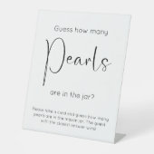 Modern Script Vrijgezellenfeest Raad eens hoeveel  Reclamebord Met Voetstuk (Voorkant)