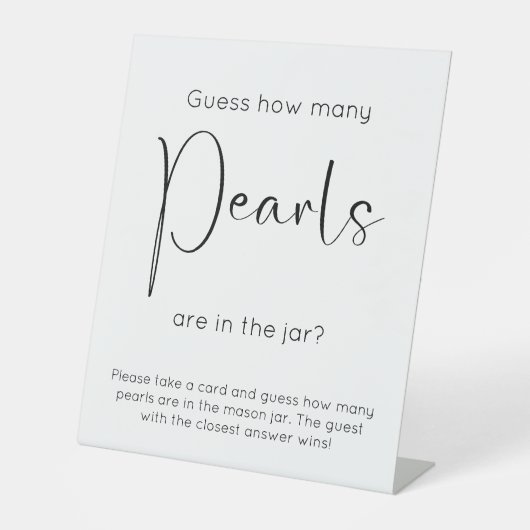 Modern Script Vrijgezellenfeest Raad eens hoeveel  Reclamebord Met Voetstuk (Voorkant)