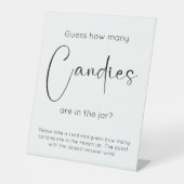 Modern Script Vrijgezellenfeest Raad eens hoeveel  Reclamebord Met Voetstuk (Voorkant)