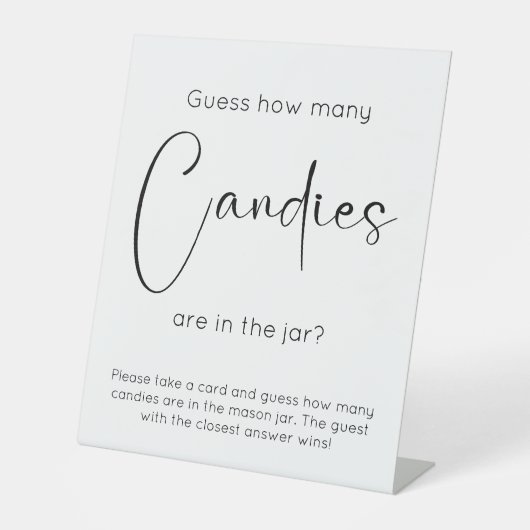 Modern Script Vrijgezellenfeest Raad eens hoeveel Reclamebord Met Voetstuk (Voorkant)