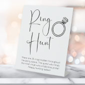 Modern Script Vrijgezellenfeest Ring Hunt Reclamebord Met Voetstuk