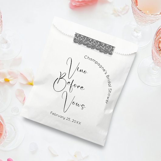 Modern Script Vrijgezellenfeest Vino voor Vows Bedankzakje