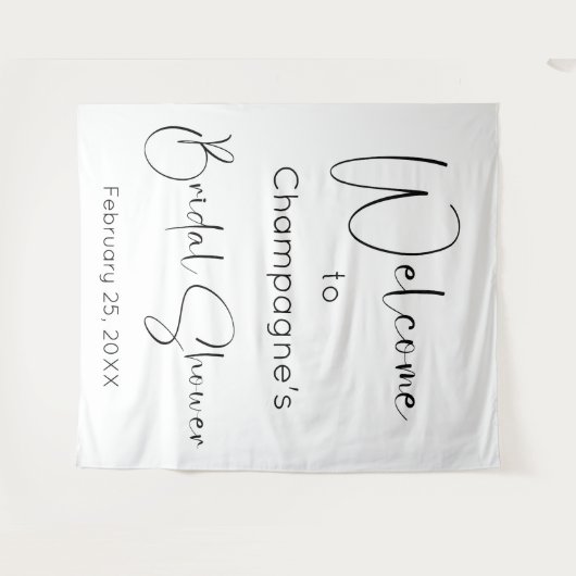 Modern Script Vrijgezellenfeest Welkom Achtergrond Wandkleed (Voorkant (horizontaal))