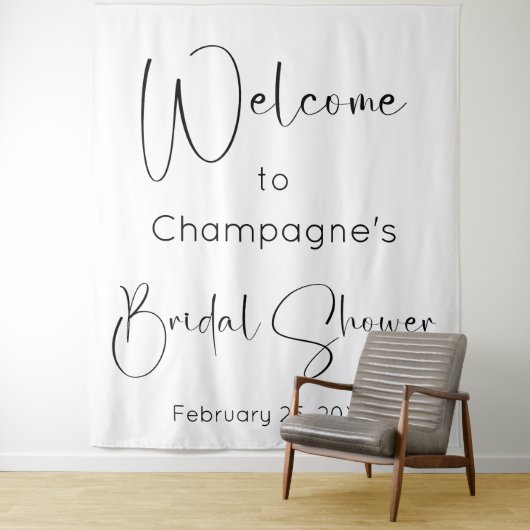 Modern Script Vrijgezellenfeest Welkom Achtergrond Wandkleed (In situ)