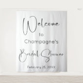 Modern Script Vrijgezellenfeest Welkom Achtergrond Wandkleed (Voorkant)