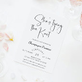 Modern Script-Vrijgezellenfeest Ze bindt de knoop Kaart