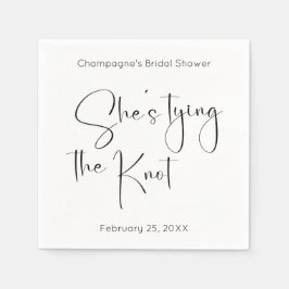 Modern Script-Vrijgezellenfeest Ze bindt de knoop  Servet