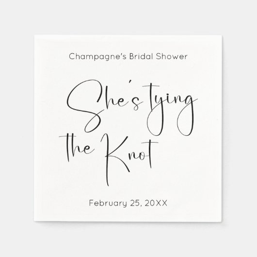 Modern Script-Vrijgezellenfeest Ze bindt de knoop  Servet (Voorkant)