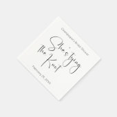 Modern Script-Vrijgezellenfeest Ze bindt de knoop  Servet (Hoek)