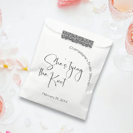 Modern Script-Vrijgezellenfeest Ze is de knoop aan Bedankzakje