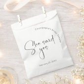 Modern script Vrijgezellenfeest zei ze ja Bedankzakje (Geknipt)