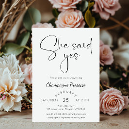 Modern script Vrijgezellenfeest zei ze ja Kaart