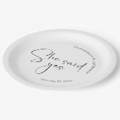 Modern script Vrijgezellenfeest zei ze ja Papieren Bordje (Gekanteld)