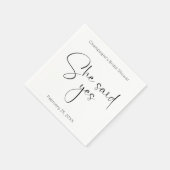 Modern script Vrijgezellenfeest zei ze ja Servet (Hoek)