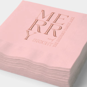 Modern script Vrolijk en helder kerstmis Folie Servetten