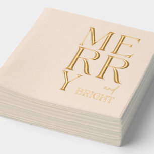 Modern script Vrolijk en helder kerstmis Folie Servetten