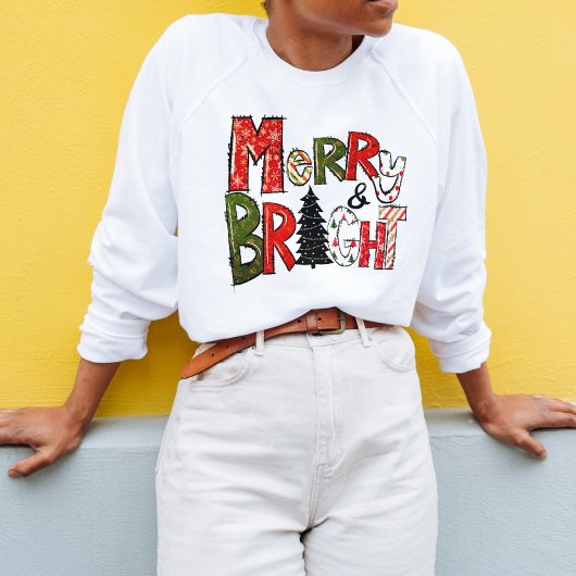 Modern script Vrolijk en helder kleurrijk Kerstmis Trui