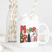 Modern script Vrolijk en helder kleurrijk Kerstmis Tweekleurige Koffiemok