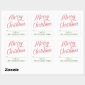 Modern Script Vrolijk kerstcadeau Vierkante Sticker (Vel)