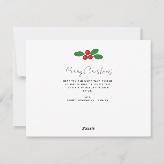 Modern Script Vrolijk Kerstfeest 3 Fotocollage Feestdagenkaart (Achterkant)