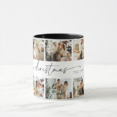 Modern Script Vrolijk Kerstfeest Familie Foto Mok (Midden)