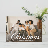 Modern Script Vrolijk Kerstfeest Foto & Bericht Feestdagenkaart (Staand voorkant)