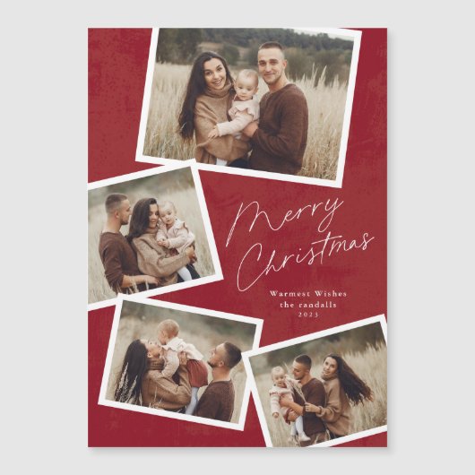 Modern Script Vrolijk Kerstfeest Fotocollage (Voorkant)