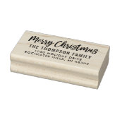 Modern script vrolijk kerstfeest retouradres rubberstempel (Stempel)