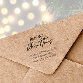 Modern Script Vrolijk kerstfeest Rubberstempel