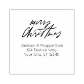 Modern Script Vrolijk kerstfeest Rubberstempel (Afrduk)