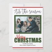 Modern Script Vrolijk kerstfotojaar Review Feestdagenkaart (Voorkant)