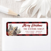 Modern script Vrolijk kerstgrenen kegel bloemig Etiket (Insitu)